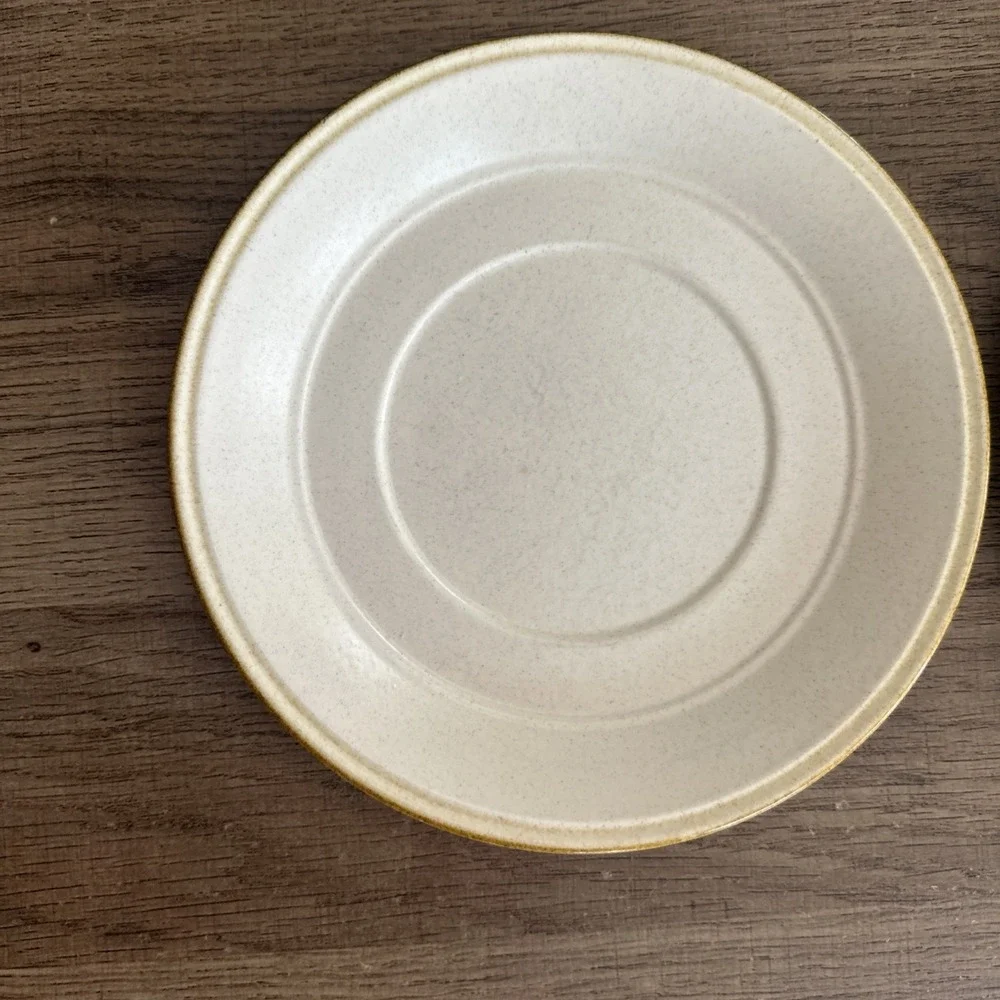 2 Kiln Craft England Bacchus retro Cream with brown‎ Speckled Edging Plates